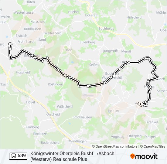 539 bus Line Map