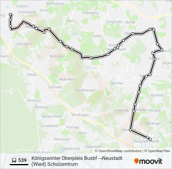539 Bus Line Map