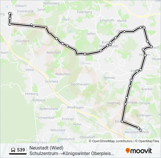 Buslinie 539 Karte