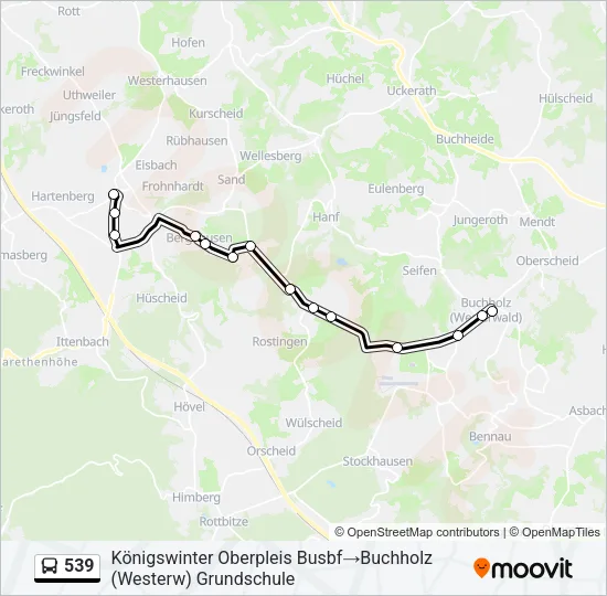 539 Bus Line Map