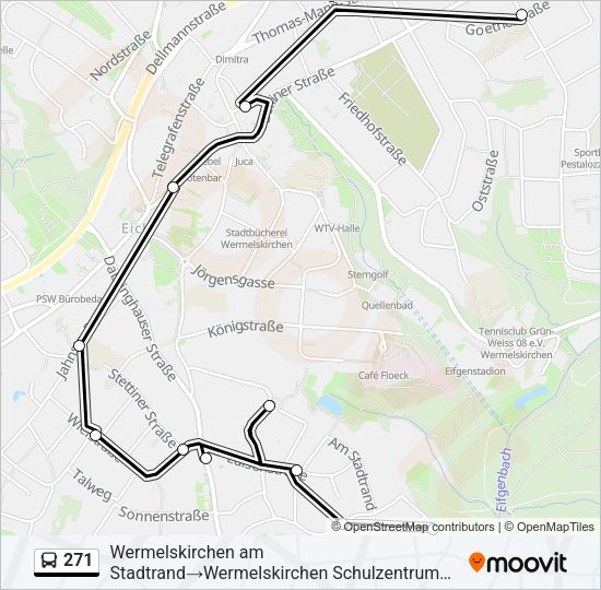 Автобус 271: карта маршрута
