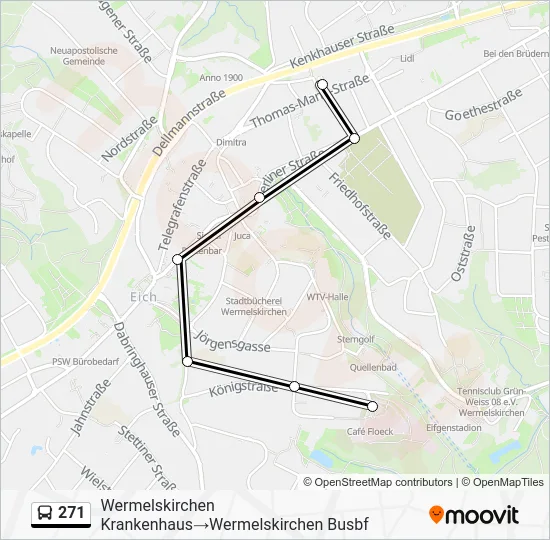 Автобус 271: карта маршрута