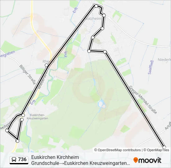 736 Bus Line Map