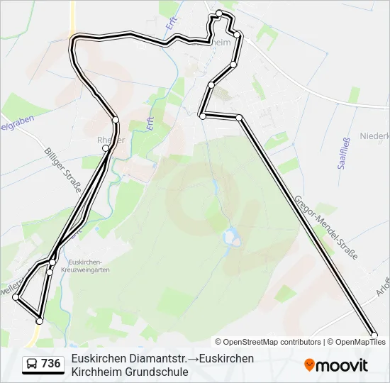 736 Bus Line Map