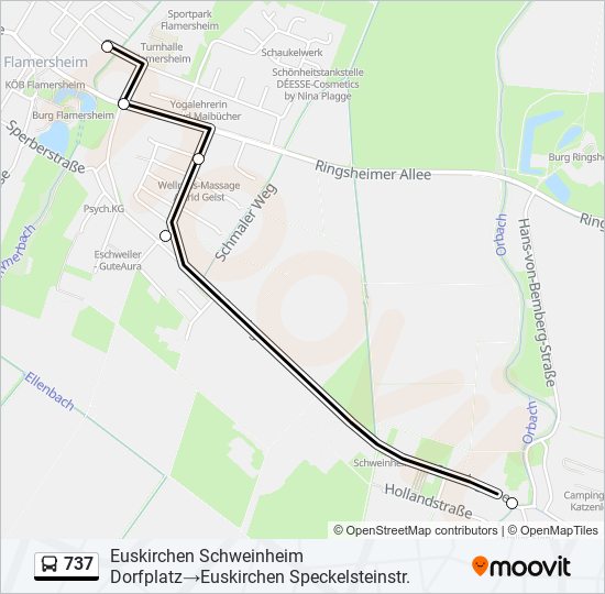 737 bus Line Map