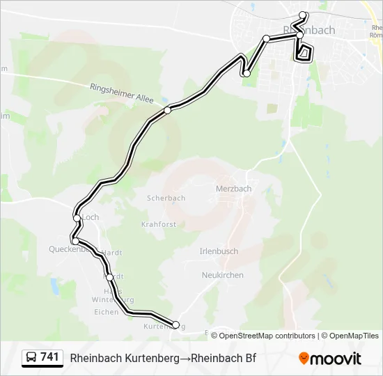 Buslinie 741 Karte