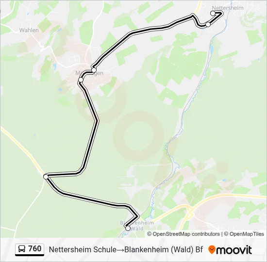 760 Bus Line Map