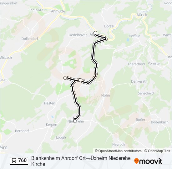 760 bus Line Map