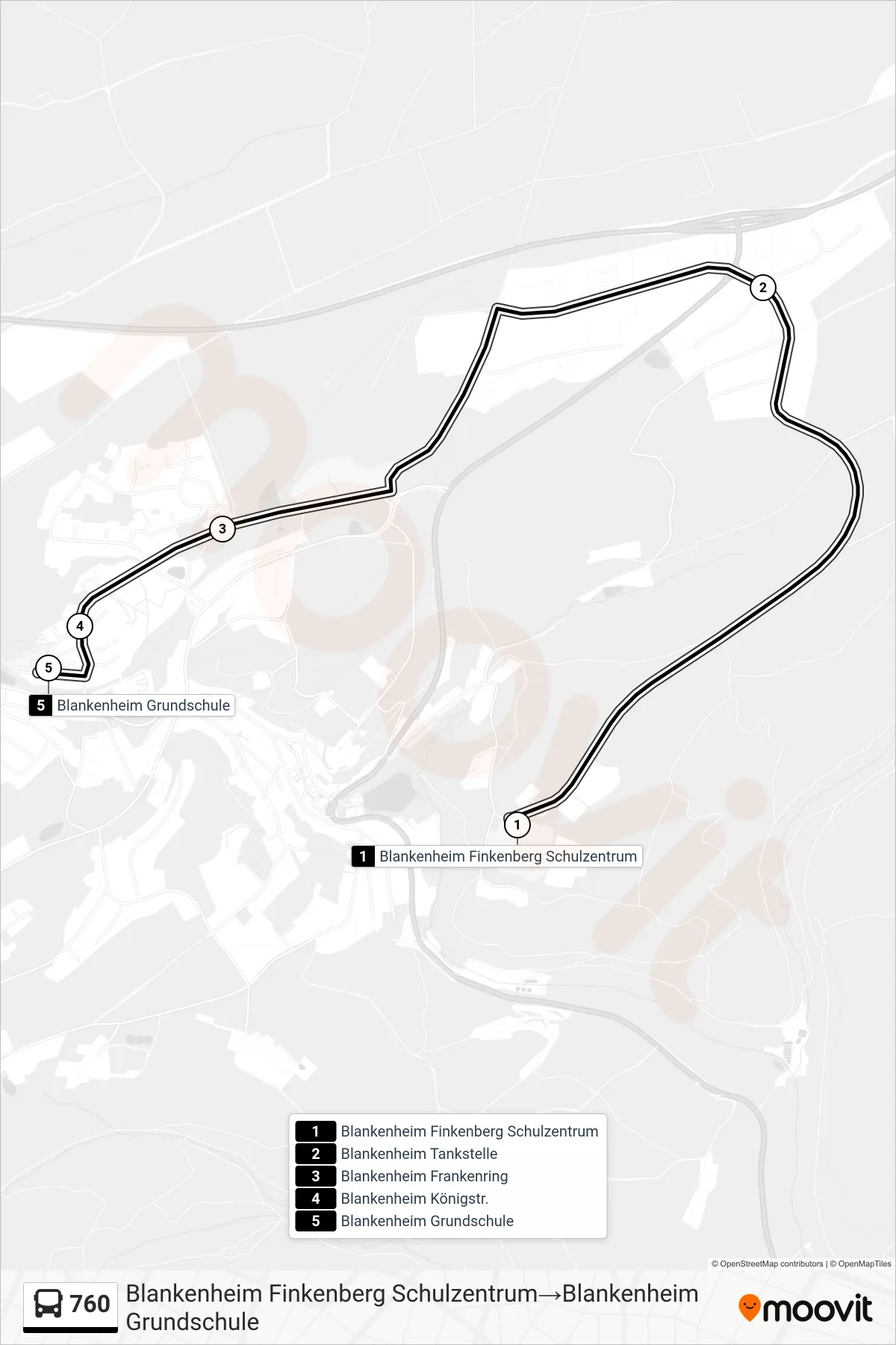 Linie 760 (Bus) Richtung Blankenheim Finkenberg Schulzentrum→Blankenheim Grundschule: Route und Haltestellen auf der Karte