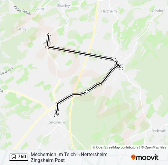 760 Bus Line Map