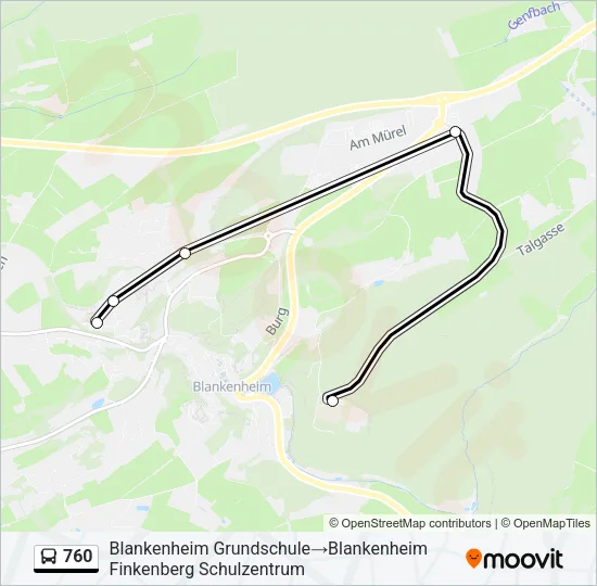 760 Bus Line Map