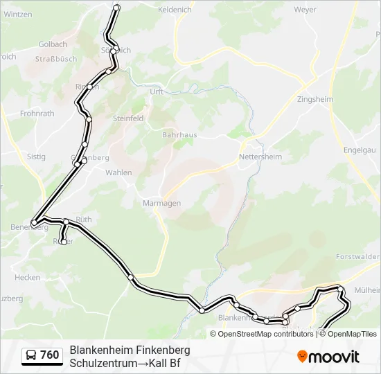 760 Bus Line Map