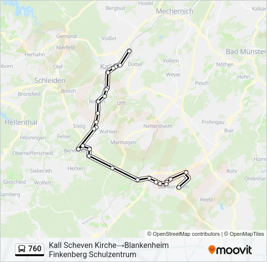 760 Bus Line Map