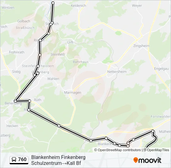 760 Bus Line Map