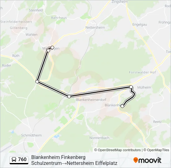 760 Bus Line Map