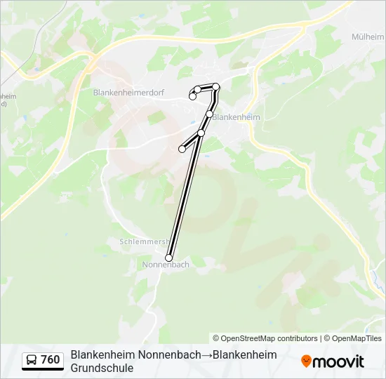 760 Bus Line Map