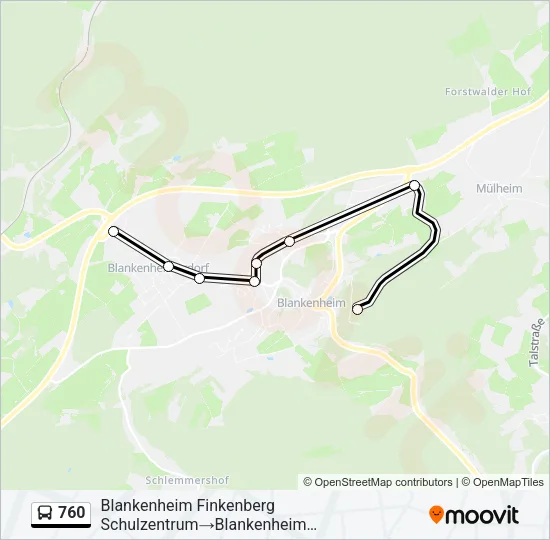 760 Bus Line Map