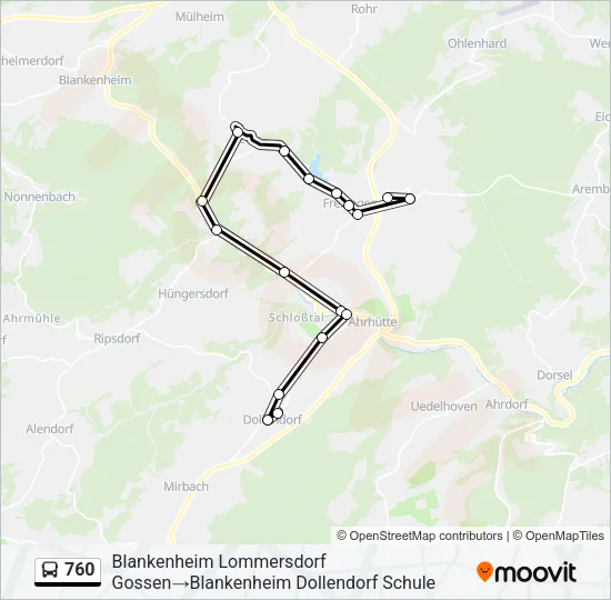 760 Bus Line Map
