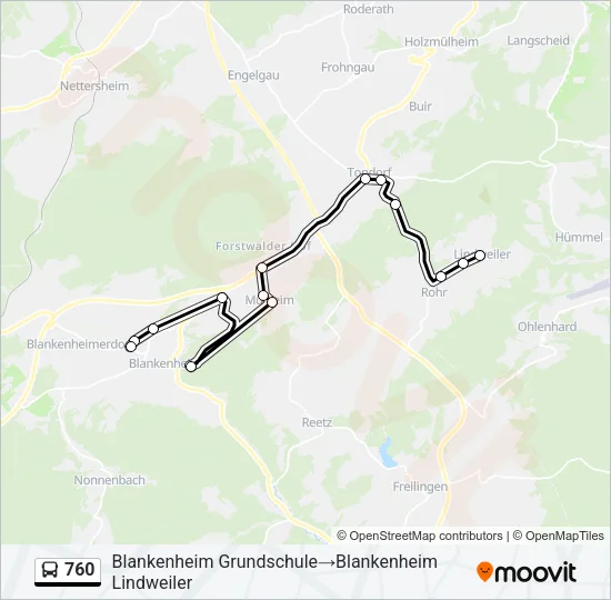 760 Bus Line Map