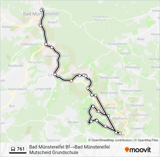 761 Bus Line Map