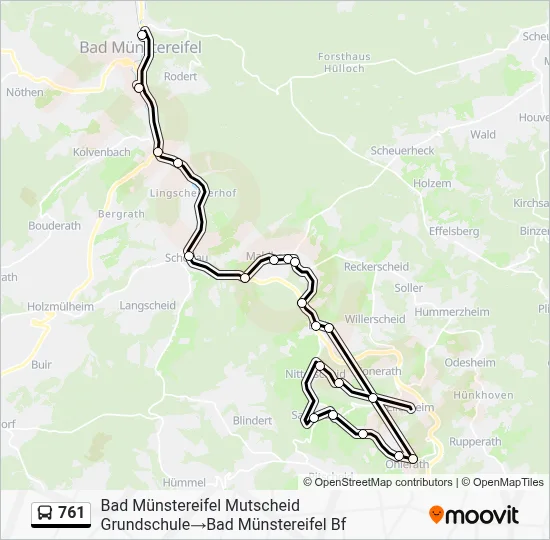 761 Bus Line Map