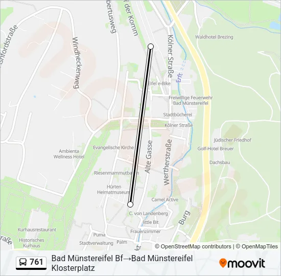 761 Bus Line Map