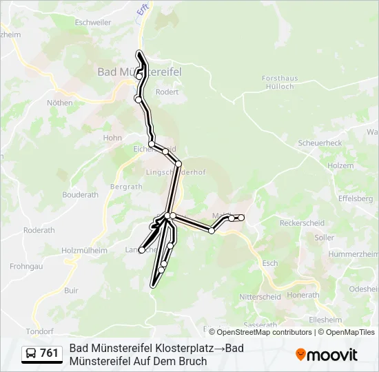 761 Bus Line Map