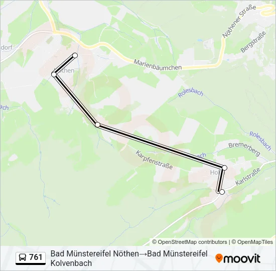 761 Bus Line Map