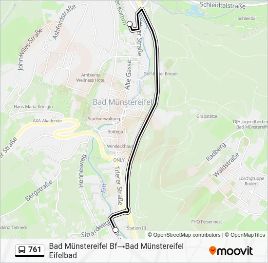 761 Bus Line Map