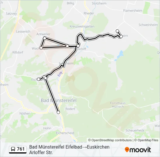 761 Bus Line Map
