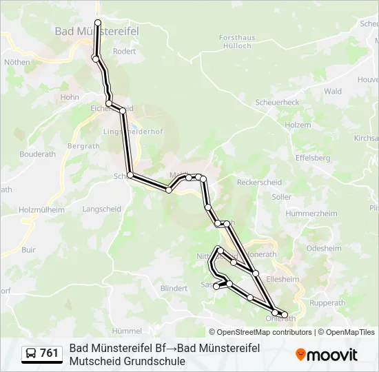 761 Bus Line Map