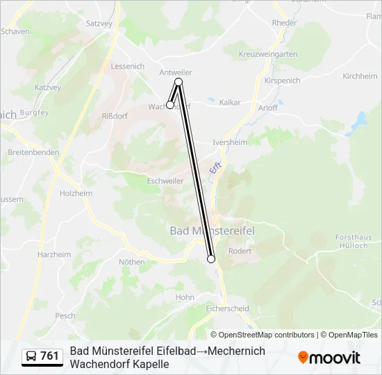 761 Bus Line Map