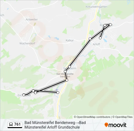 761 Bus Line Map