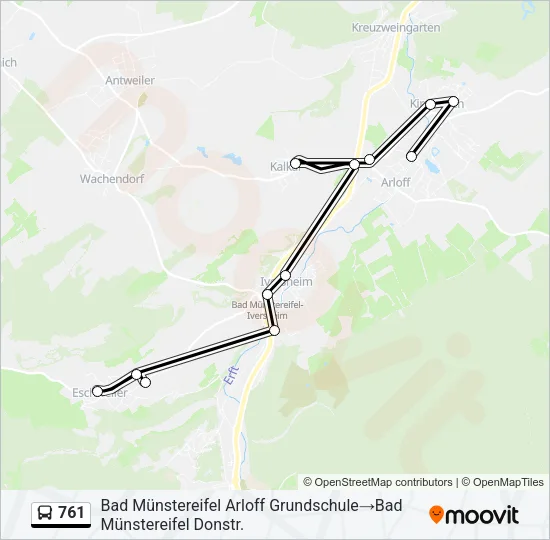 761 Bus Line Map