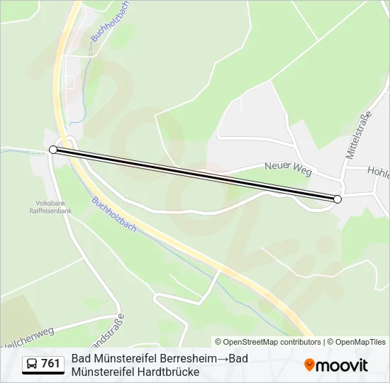 761 Bus Line Map