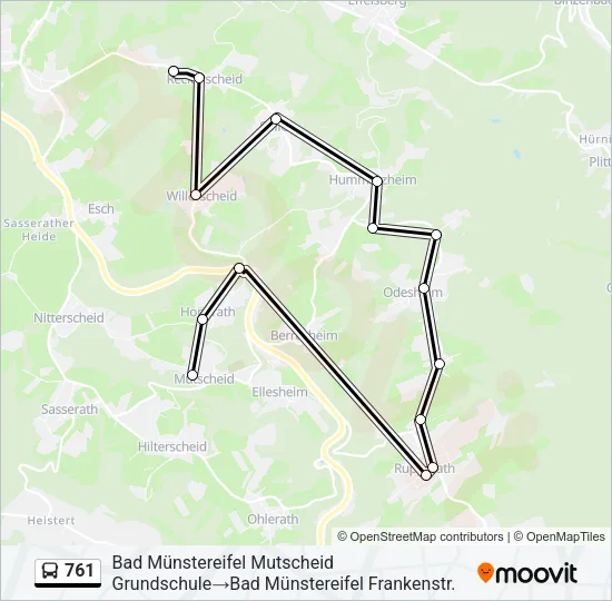 761 Bus Line Map