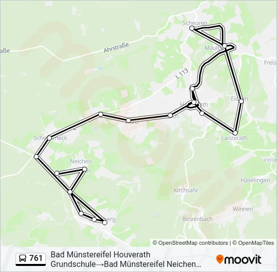 761 Bus Line Map