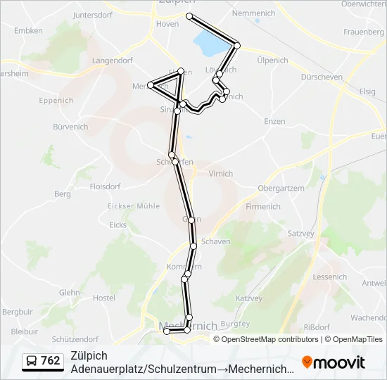 762 Bus Line Map