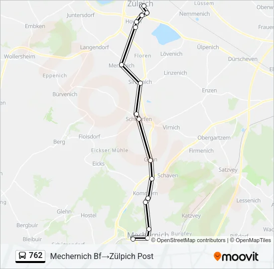 762 Bus Line Map