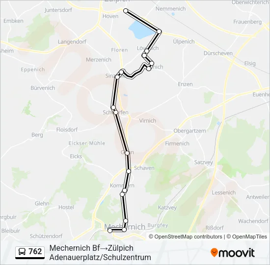 762 Bus Line Map