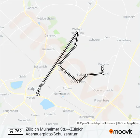 762 Bus Line Map