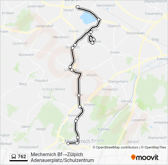762 Bus Line Map