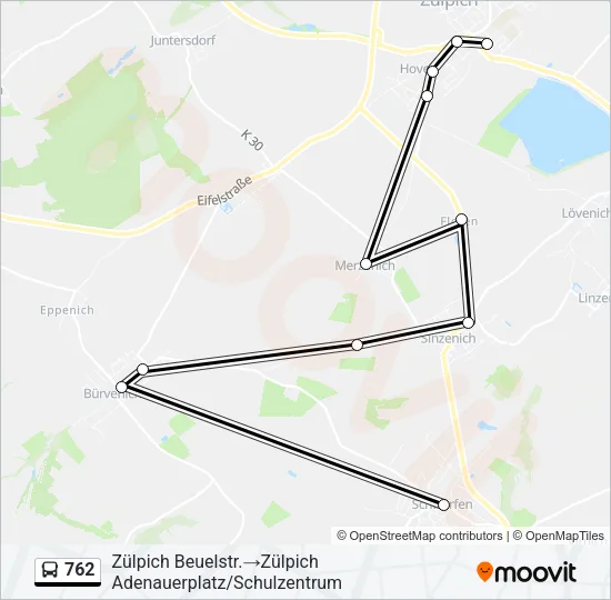 762 Bus Line Map