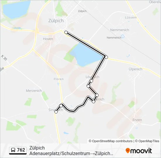 Автобус 762: карта маршрута