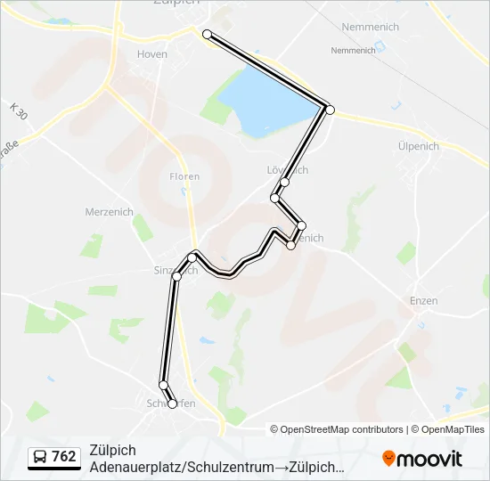 Автобус 762: карта маршрута