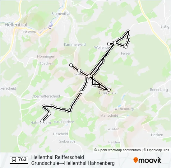 763 Bus Line Map