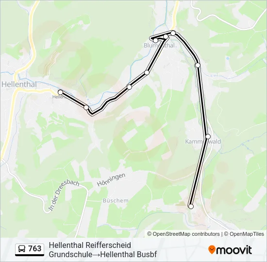 763 Bus Line Map