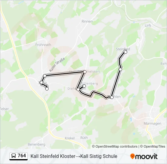 764 Bus Line Map