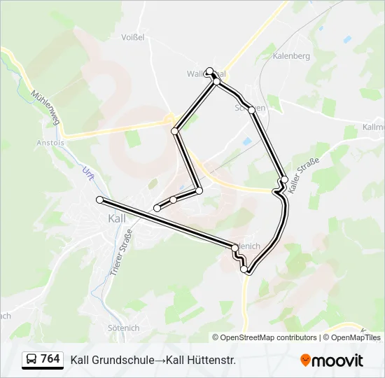 764 Bus Line Map
