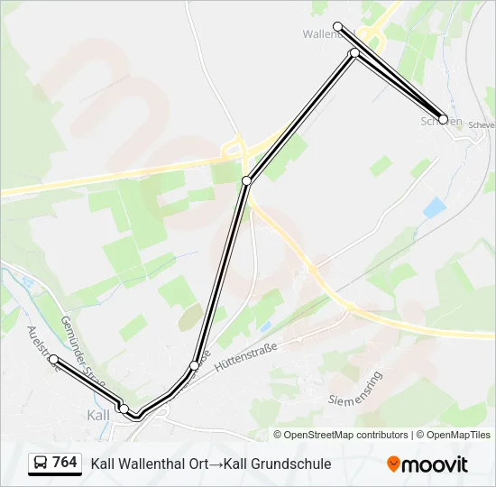 764 Bus Line Map